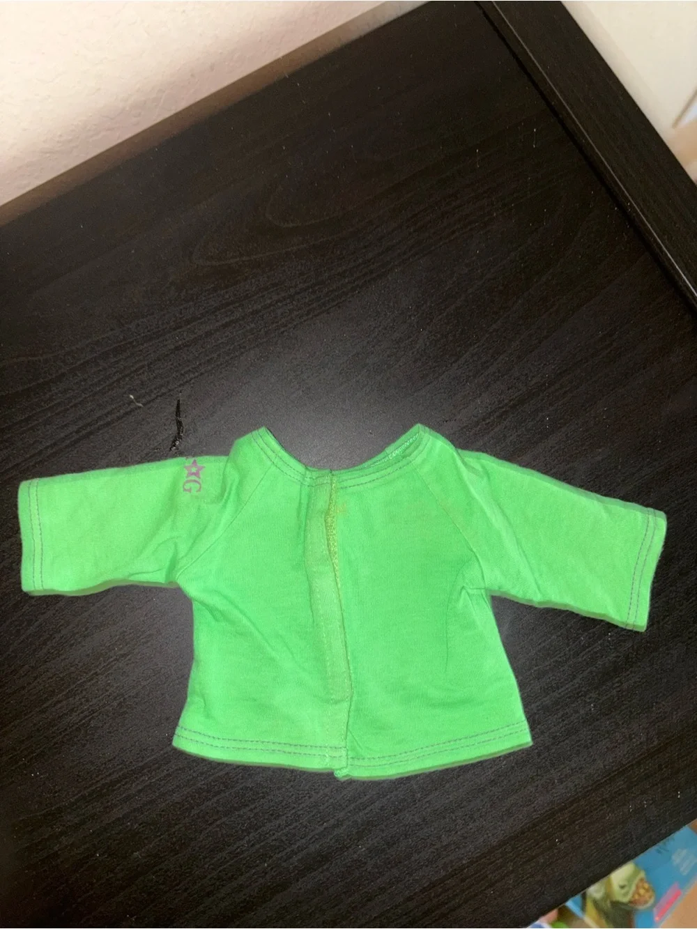 American Girl Doll Green Skateboard Top